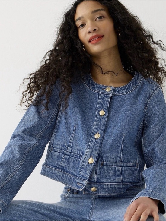 J. Crew Jackets & Blazers - J. Crew Louisa Denim Lady Jacket with Gold Buttons